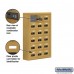 Salsbury Cell Phone Storage Locker - 6 Door High Unit (5 Inch Deep Compartments) - 18 A Doors - Gold - Surface Mounted - Resettable Combination Locks